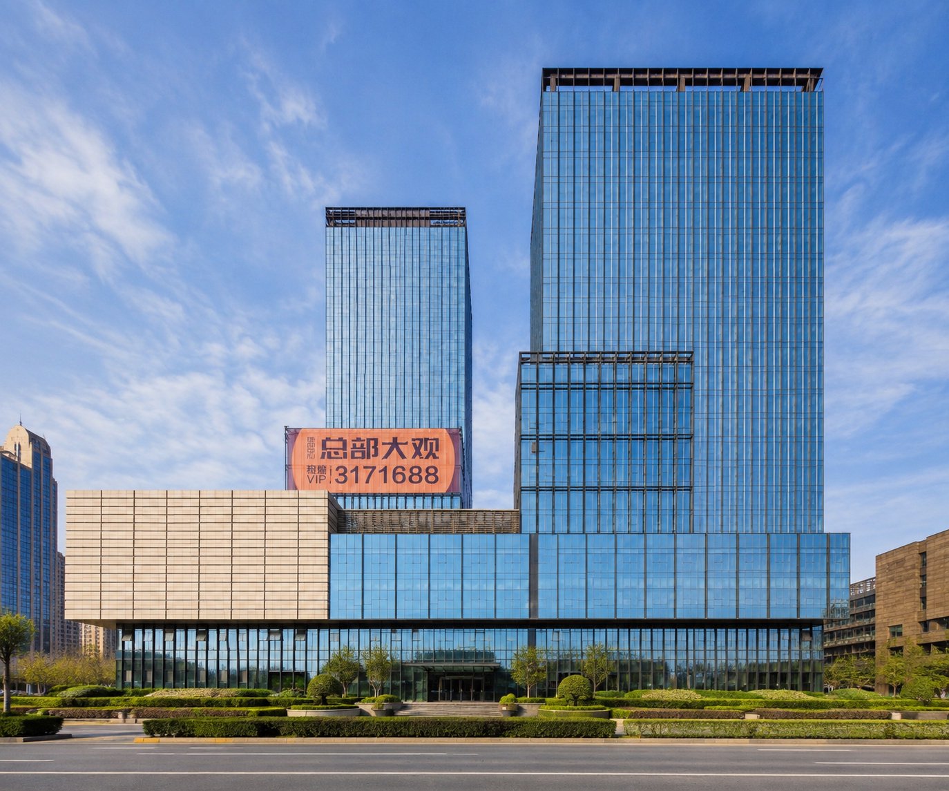 淄博张店总部大观写字楼建筑外立面摄影