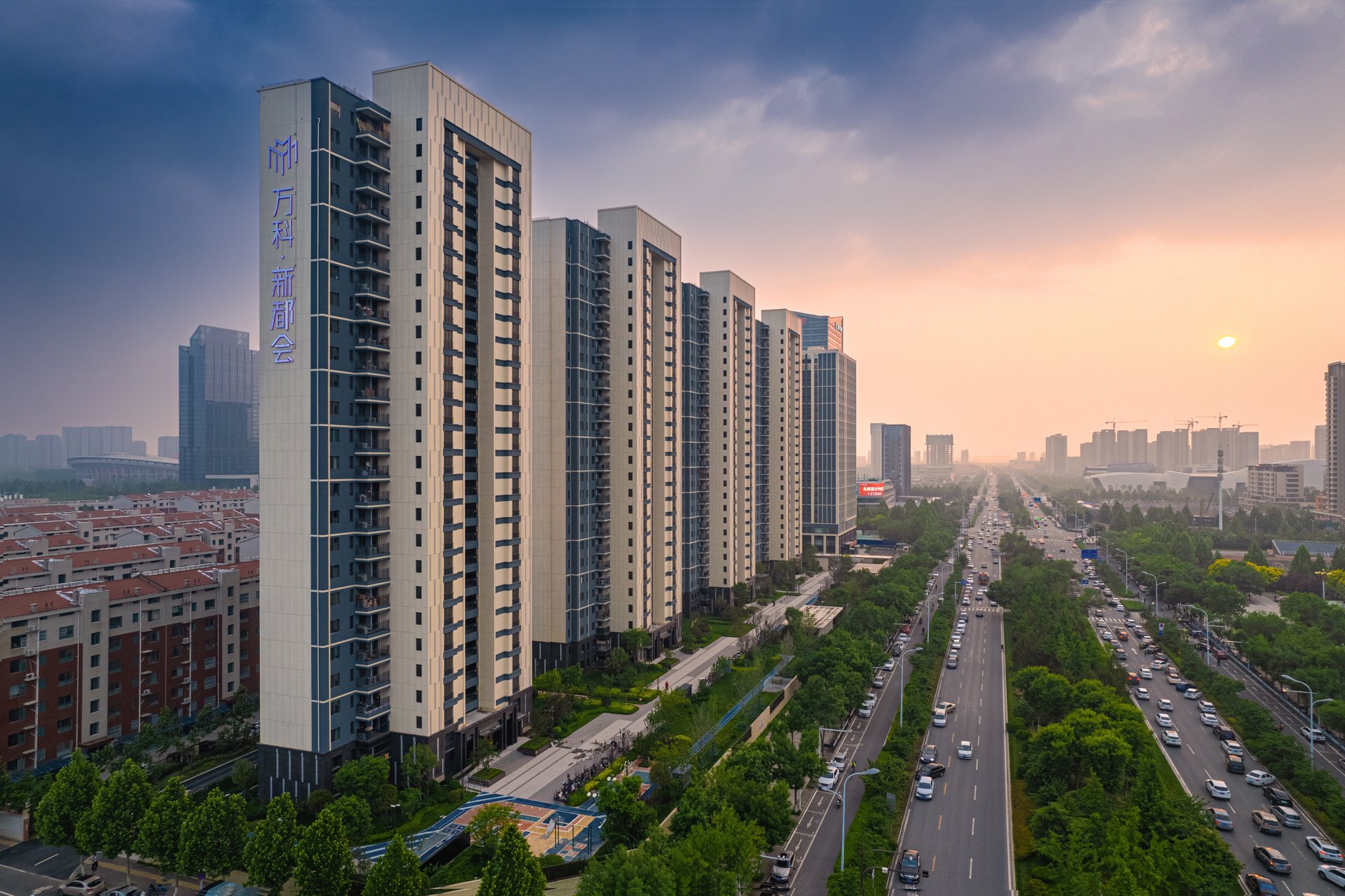 淄博万科新都会社区入口景观摄影