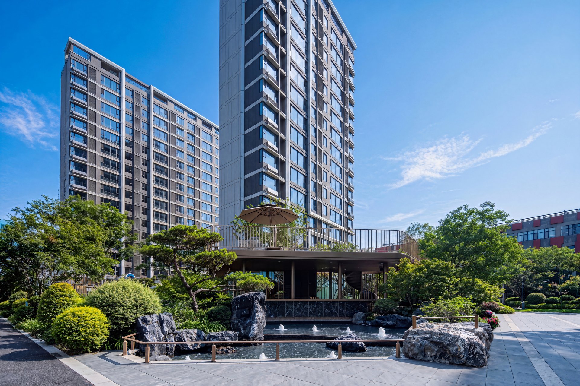 金城荣基博阅书院住宅建筑与中心景观摄影