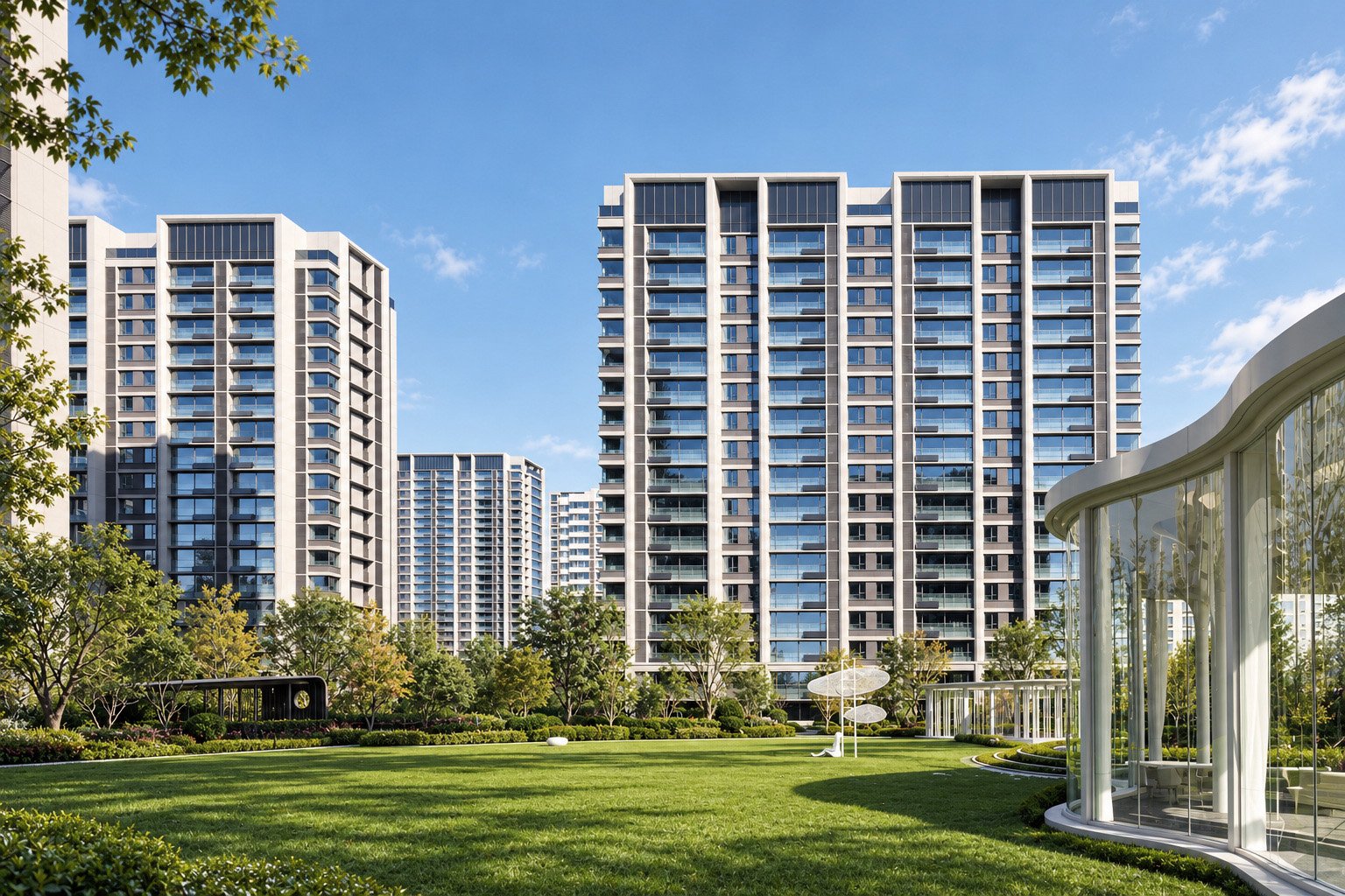 淄博天煜风华住宅建筑与中央景观实景摄影