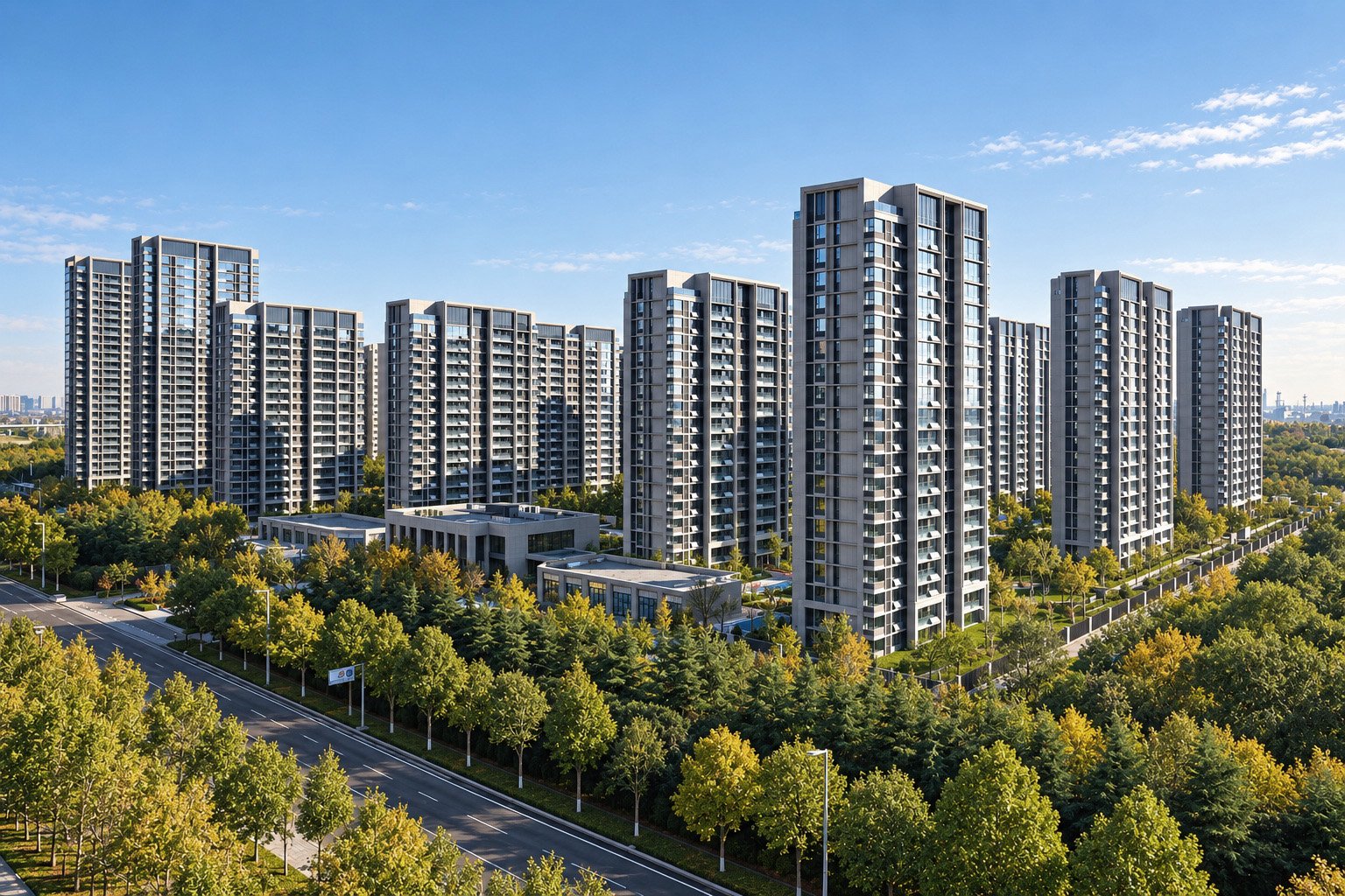 淄博天煜风华住宅建筑群航拍摄影