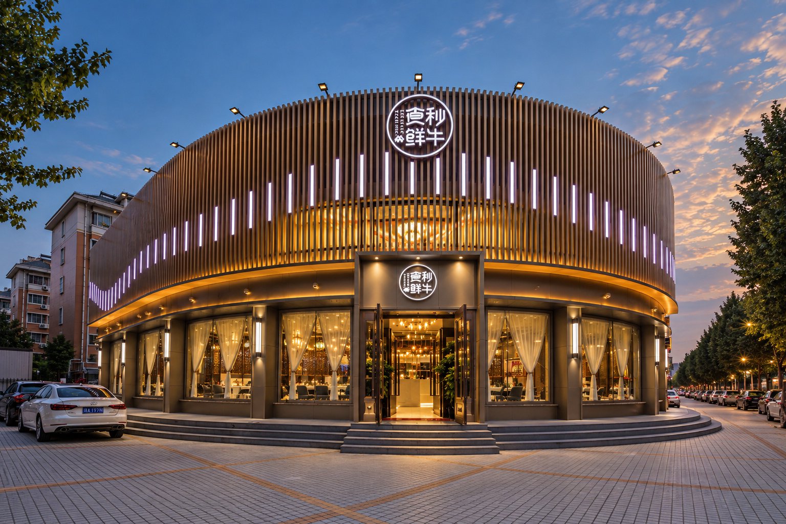 滨州食秒鲜牛蓝调建筑外立面-上海光磊设计餐饮空间