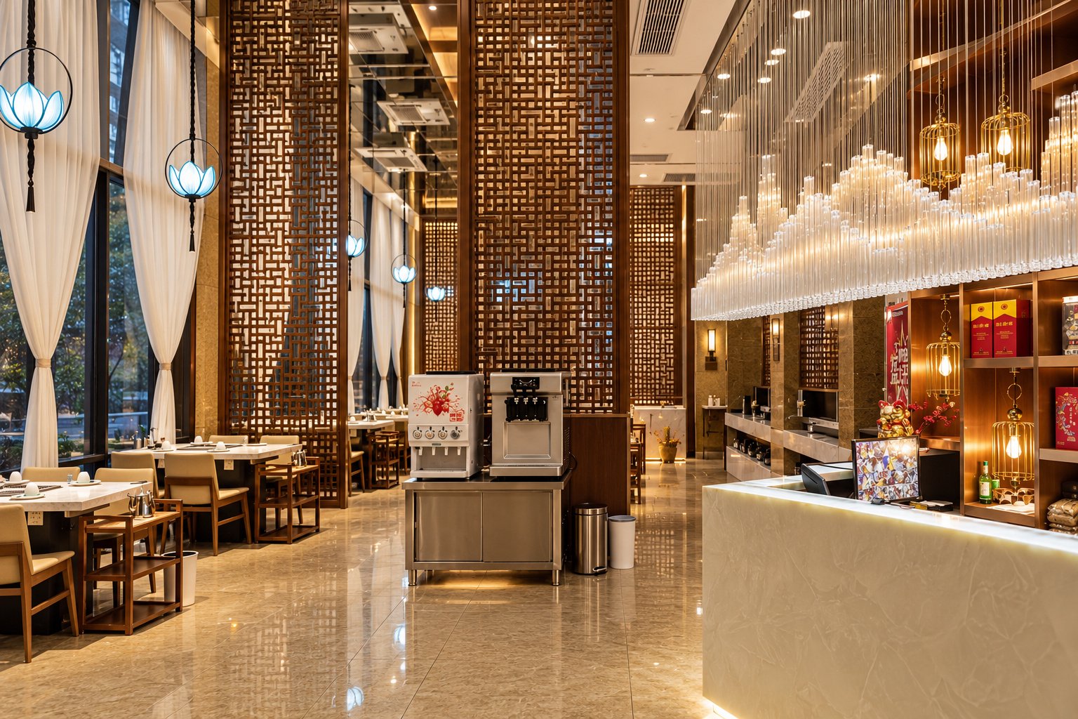 滨州食秒鲜牛中式圆桌餐饮包间摄影