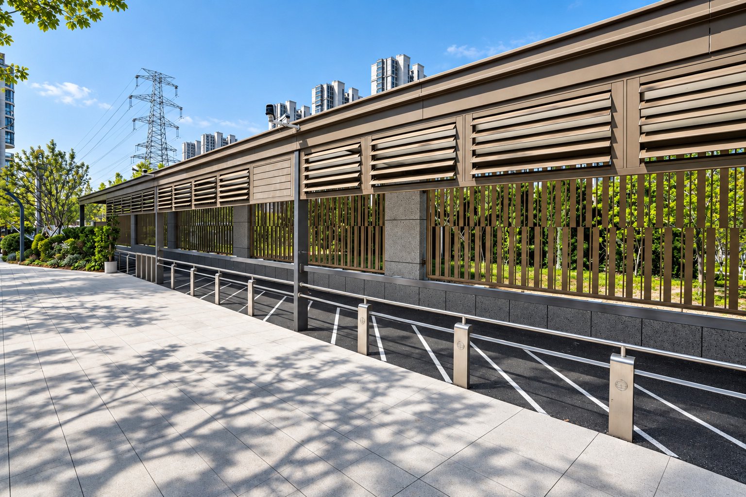 金城荣基臻岳住宅配套连廊与景观空间-淄博建筑摄影