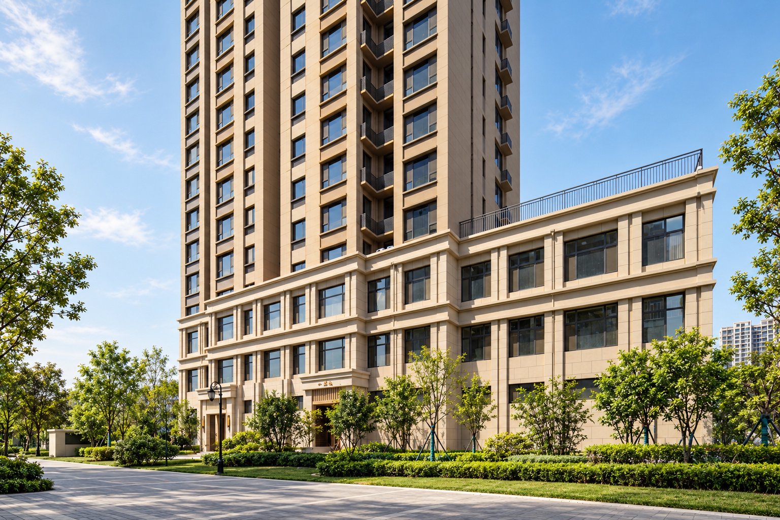 鑫马新湖居住宅建筑与社区景观-淄博建筑航拍案例