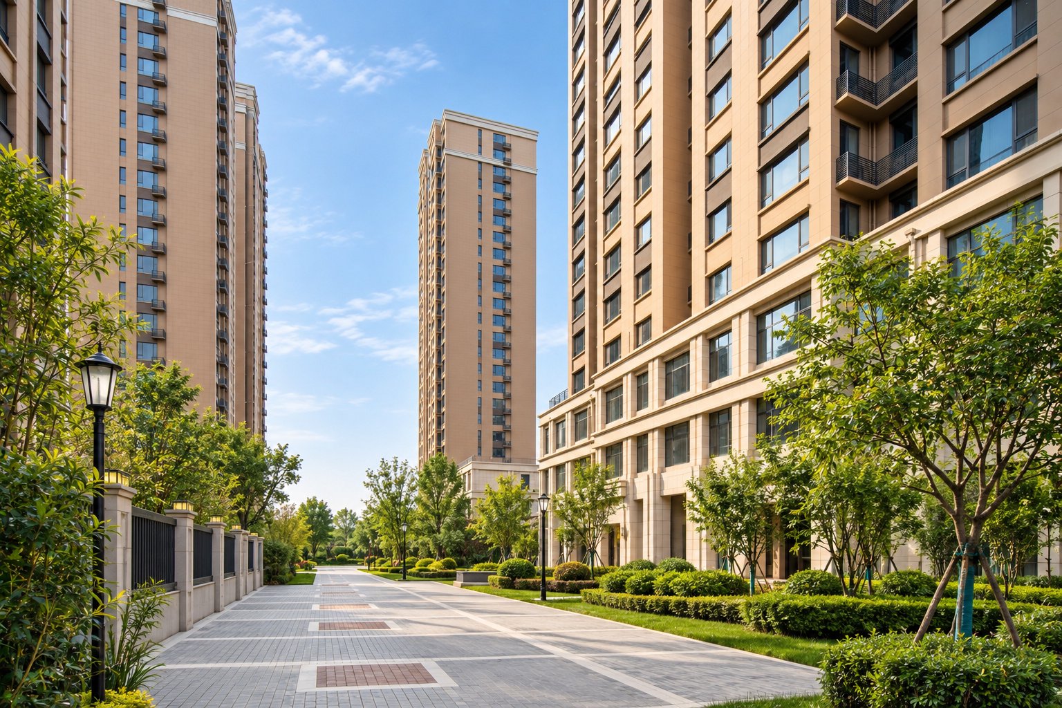 鑫马地产新湖居社区道路与建筑景观摄影