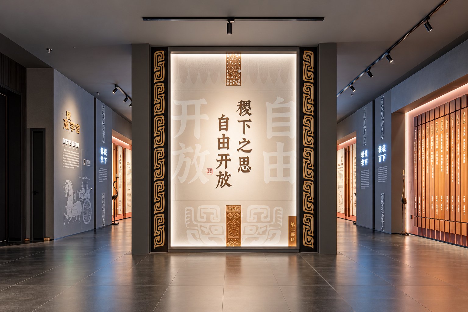 稷下学宫文展馆稷下之思自由开放主题展区-淄博展陈空间摄影