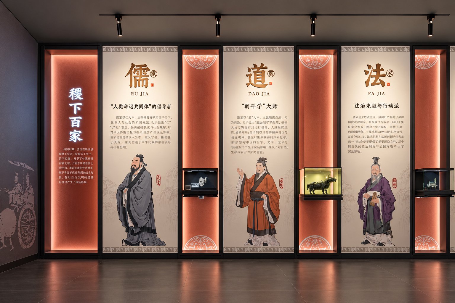 稷下学宫文展馆齐文化主题展陈空间-淄博商业空间摄影