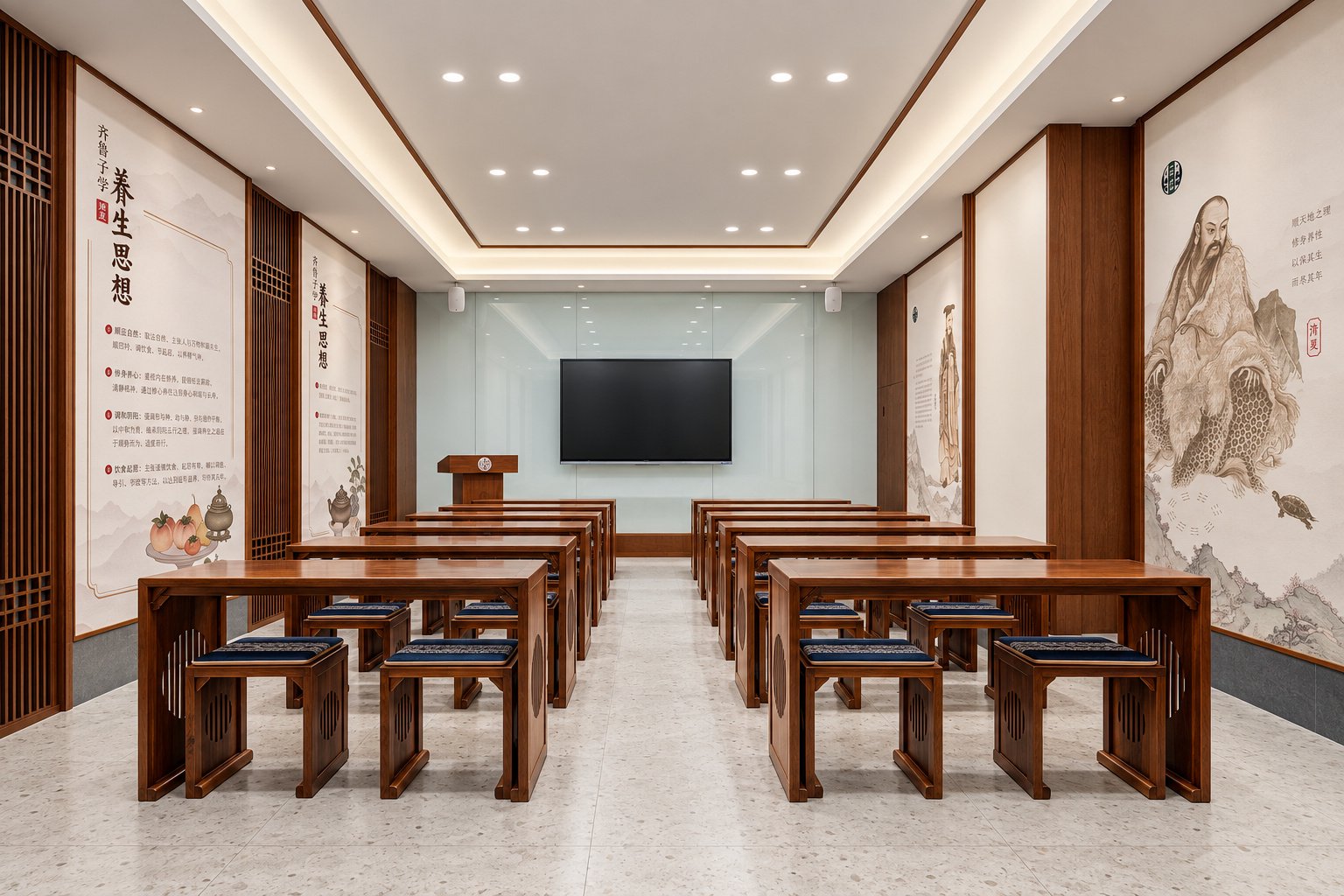 稷下学宫文展馆室内展线与展陈设计-淄博建筑空间摄影