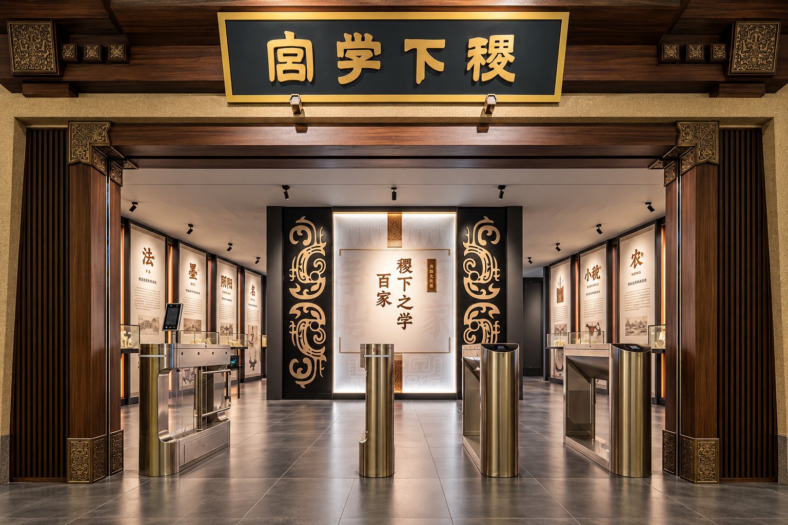 稷下学宫文展馆稷下之学百家主题展厅入口-淄博展馆摄影