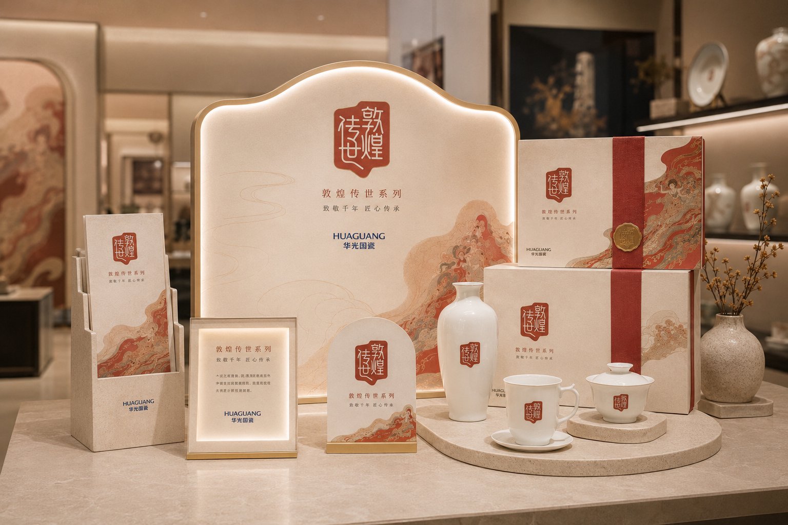 敦煌传世系列零售终端礼盒包装与产品展示应用设计