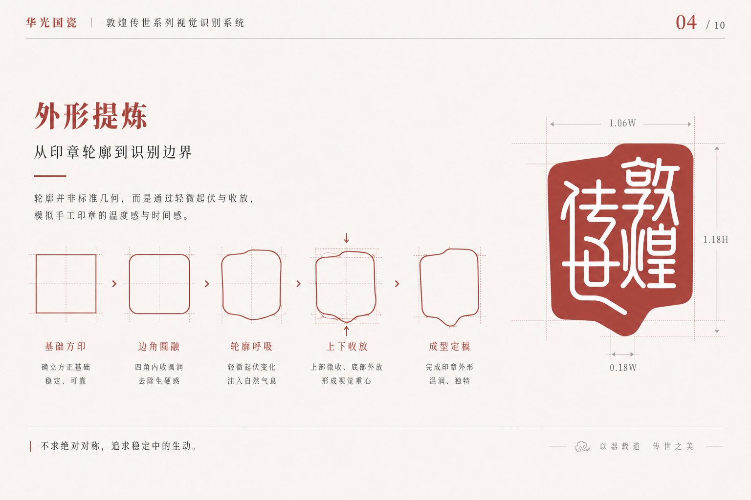 淄博Logo设计案例敦煌传世标志外轮廓推导