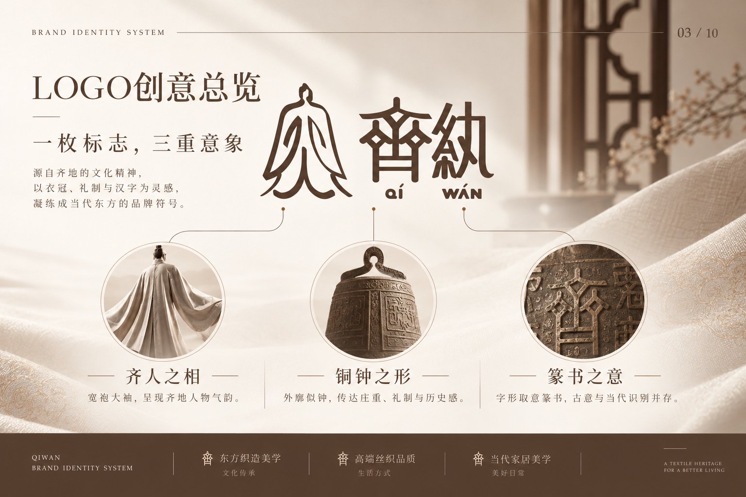 齐纨品牌VI设计Logo创意总览,呈现齐人之相、钟鼎之形与篆书之意