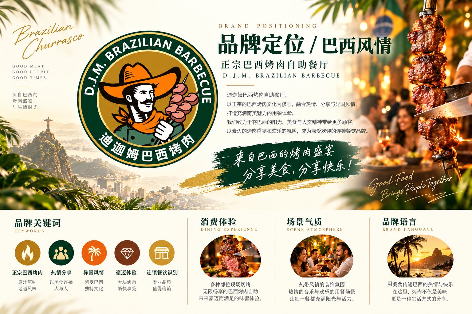迪迦姆巴西烤肉品牌定位与视觉关键词设计