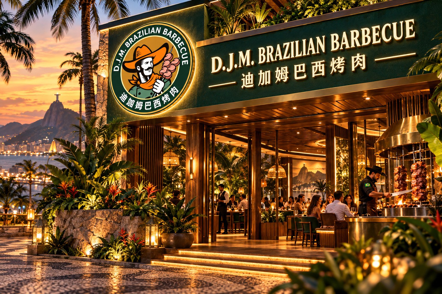 迪迦姆巴西烤肉门店形象与品牌Logo设计