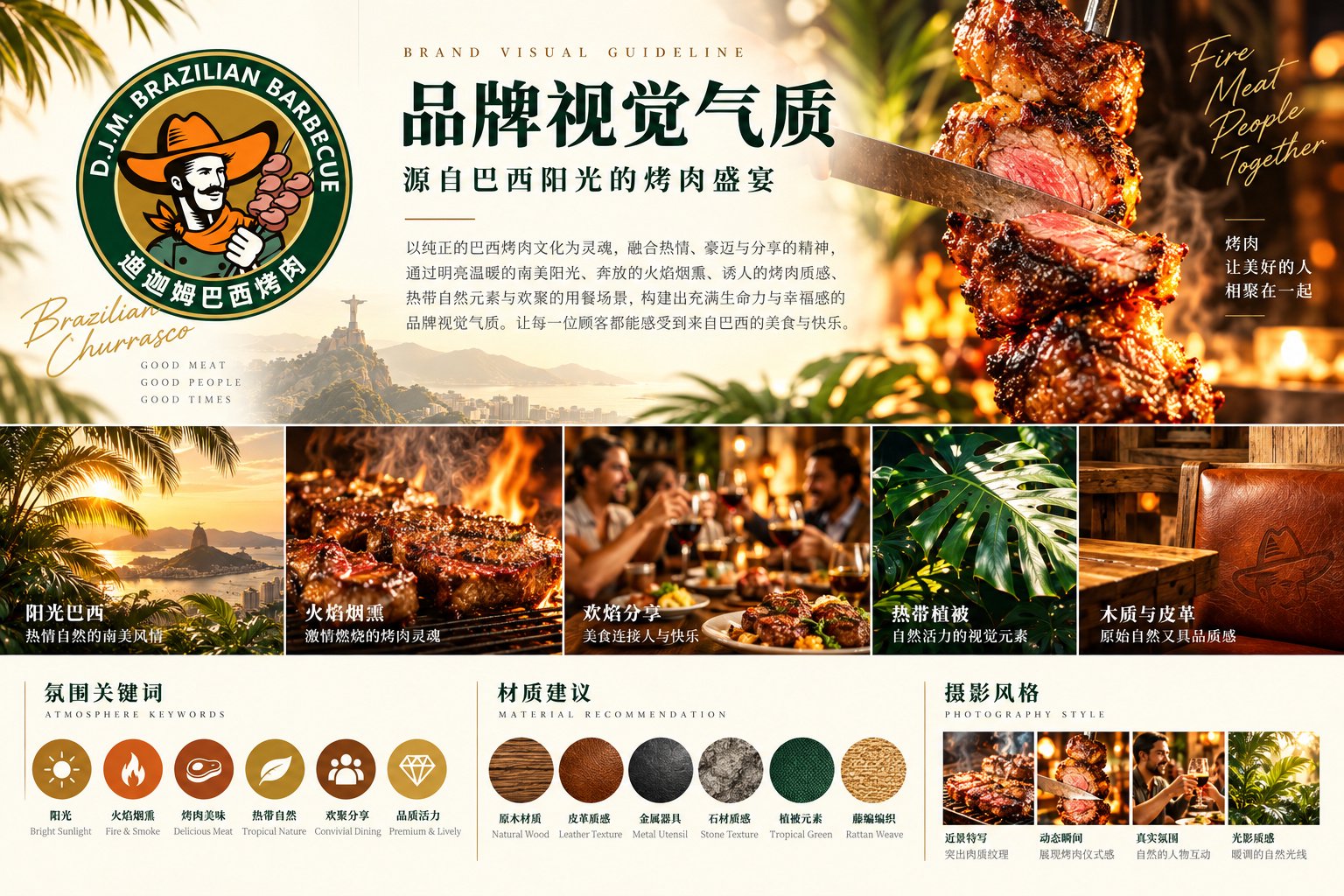 迪迦姆巴西烤肉品牌色彩与视觉气质设计