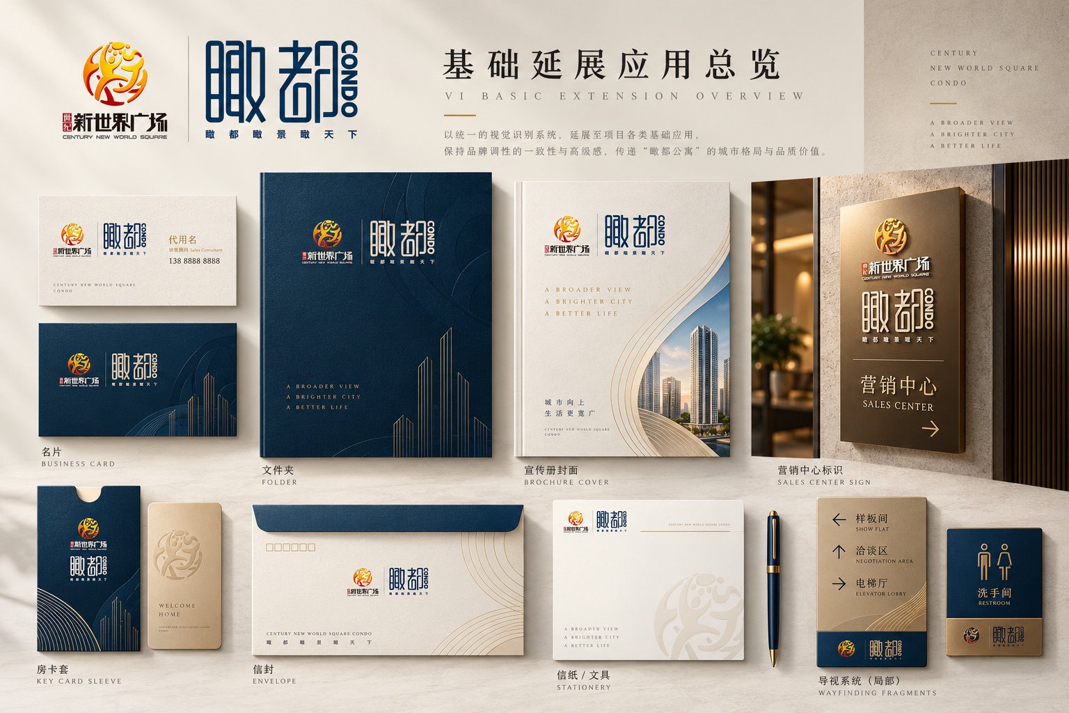 世纪新世界广场名片信封文件夹与品牌办公用品设计