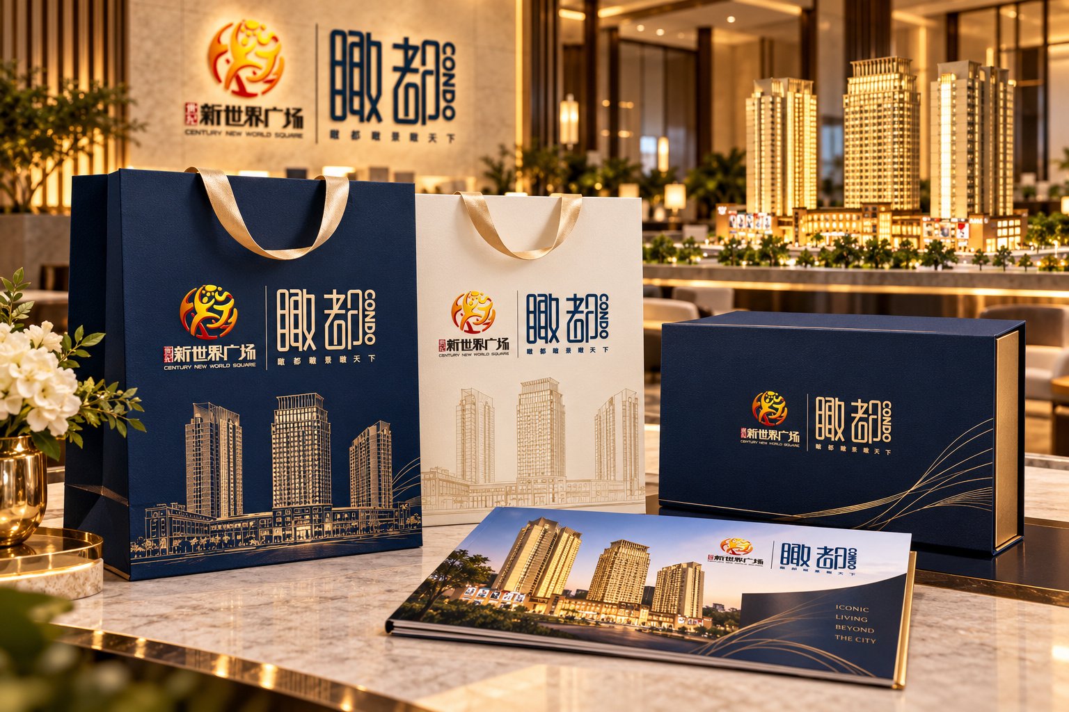 瞰都公寓地产品牌礼品袋与宣传包装VI延展设计